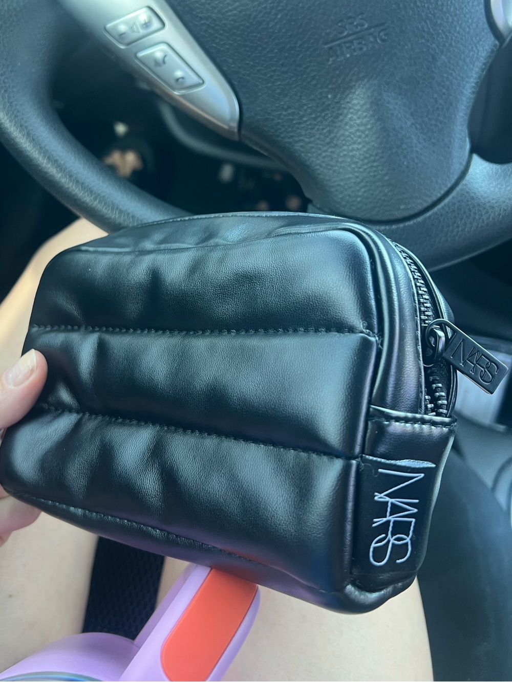 NARS black puffer makeup pouch cosmetic bag